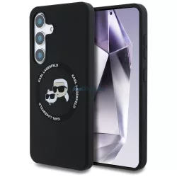   Karl Lagerfeld Silicone Double Heads And Circle MagSafe-kompatibilis tok Samsung Galaxy S25 - fekete