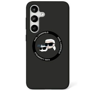 Karl Lagerfeld Silicone Double Heads And Circle MagSafe-kompatibilis tok Samsung Galaxy S25 Ultra - fekete