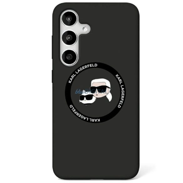 Karl Lagerfeld Silicone Double Heads And Circle MagSafe-kompatibilis tok Samsung Galaxy S25 Ultra - fekete
