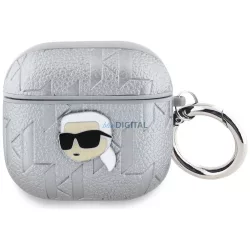   Karl Lagerfeld Monogram Karl fejhallgató-tok az AirPods 4, ezüst színű