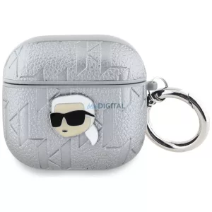 Karl Lagerfeld Monogram Karl fejhallgató-tok az AirPods 4, ezüst színű