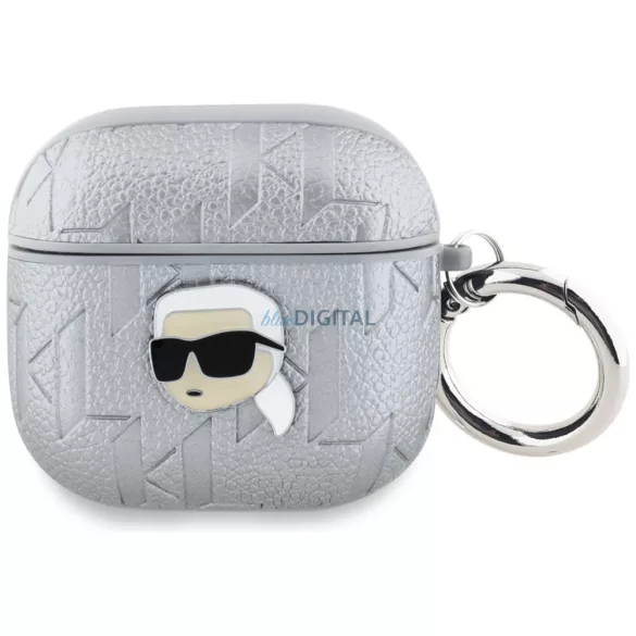 Karl Lagerfeld Monogram Karl fejhallgató-tok az AirPods 4, ezüst színű
