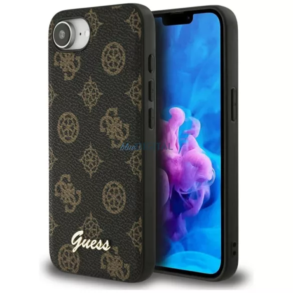 Tok Guess Peony Script Logo MagSafe iPhone 16e, fekete