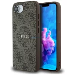 Tok Guess 4G Ring Classic Logo MagSafe tok iPhone 16e, barna