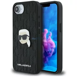   Tok Karl Lagerfeld Monogram Karl Head   iPhone 16e való kitűző, fekete