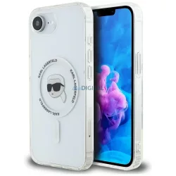   Karl Lagerfeld IML fém „Karl Head” MagSafe tok iPhone 16e, fehér