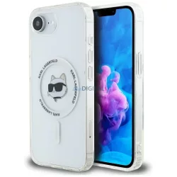   Karl Lagerfeld IML fém Choupette fejű MagSafe tok iPhone 16e, fehér
