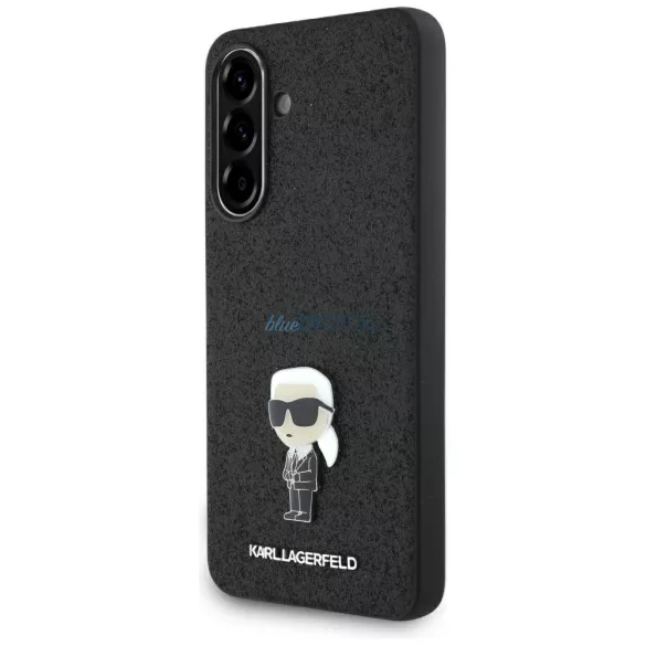 Karl Lagerfeld Fixed Glitter Ikonik Logo Metal Pin tok Samsung Galaxy A56 – fekete
