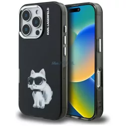   Karl Lagerfeld IML Aquarelle Choupette & Logo tok iPhone 16 Pro, fekete