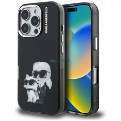   Karl Lagerfeld IML Aquarelle Karl & Choupette & Logo tok iPhone 16 Pro Max, fekete