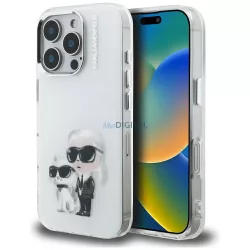   Karl Lagerfeld IML Aquarelle Karl & Choupette & Logo tok iPhone 16 Pro, fehér