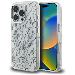   Karl Lagerfeld IML Karl Script Pattern MagSafe tok iPhone 16 Pro Max, fehér