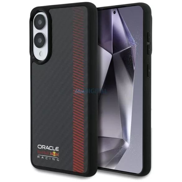 Red Bull RBHMS25E24CFGSMK Real Carbon Fiber Powerbar MagSafe-kompatibilis tok Samsung Galaxy S25 Edge - fekete
