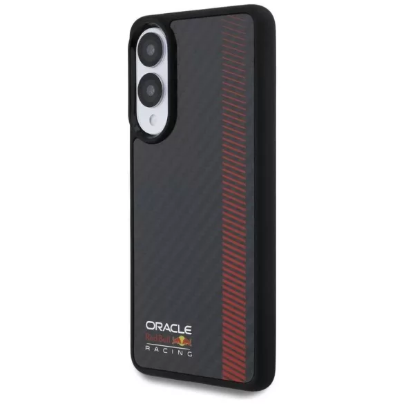 Red Bull RBHMS25E24CFGSMK Real Carbon Fiber Powerbar MagSafe-kompatibilis tok Samsung Galaxy S25 Edge - fekete
