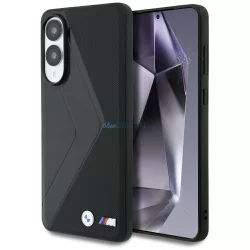   BMW bőr tok, széles csíkos mintával, MagSafe-kompatibilis, Samsung Galaxy S25 Edge, fekete