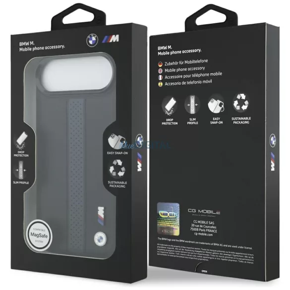 BMW M perforált csíkos logóval ellátott tok MagSafe iPhone Air készülékhez kék
