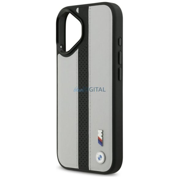 BMW M perforált csíkos logóval ellátott tok MagSafe iPhone 17 szürke