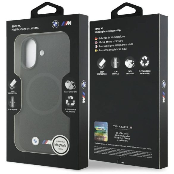BMW M FW fém logó MagSafe tok iPhone 17 Fekete