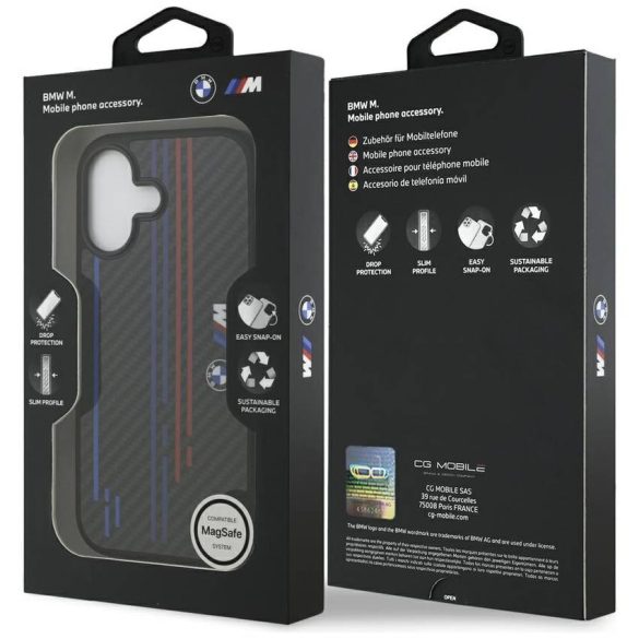 BMW M Kevlar Lines & Logo MagSafe tok iPhone 17 fekete