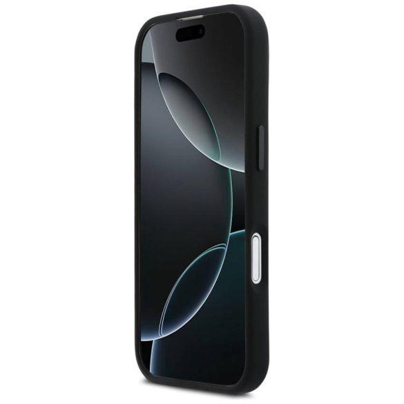 BMW M szilikon vízszintes vonalú MagSafe tok iPhone 17 Fekete
