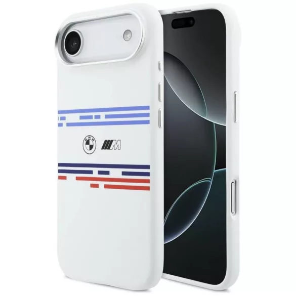 BMW M szilikon vízszintes vonalú MagSafe tok iPhone Airhez Fehér