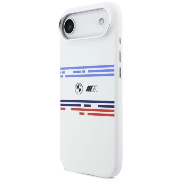 BMW M szilikon vízszintes vonalú MagSafe tok iPhone Airhez Fehér