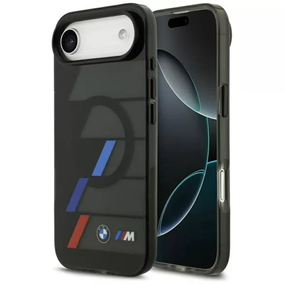 BMW M IML fém gombok trikolor vonalak MagSafe Case iPhone Air fekete