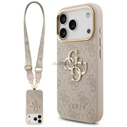   Guess 4G Big 4G Classic Logo Big Strap Metal Buttons tok iPhone 17 Pro – rózsaszín