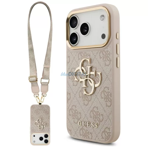Guess 4G Big 4G Classic Logo Big Strap Metal Buttons tok iPhone 17 Pro – rózsaszín