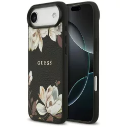   Guess szemcsés virágok klasszikus logó MagSafe tok iPhone Air fekete