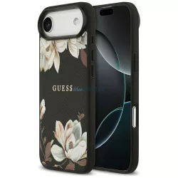   Guess szemcsés virágok klasszikus logó MagSafe tok iPhone Air fekete