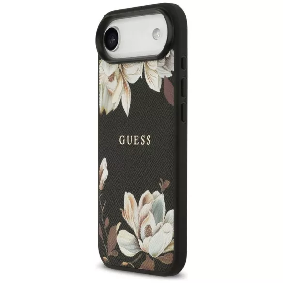 Guess szemcsés virágok klasszikus logó MagSafe tok iPhone Air fekete