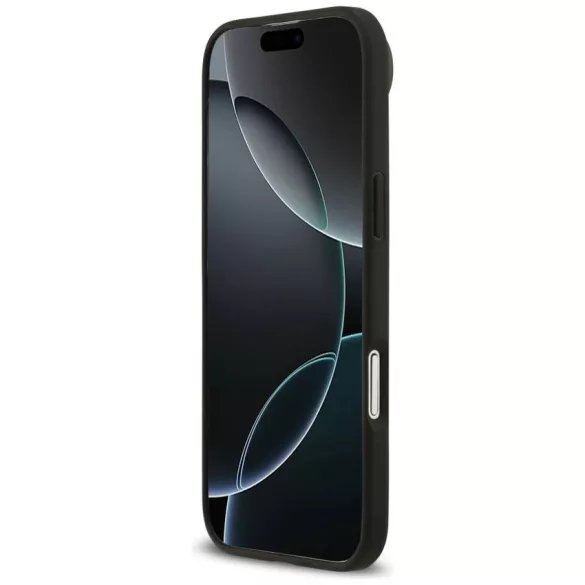 Guess szemcsés virágok klasszikus logó MagSafe tok iPhone Air fekete