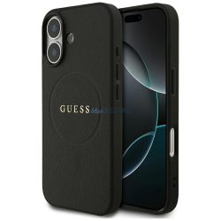 Guess szemcsés gyűrűs MagSafe tok iPhone 17 fekete