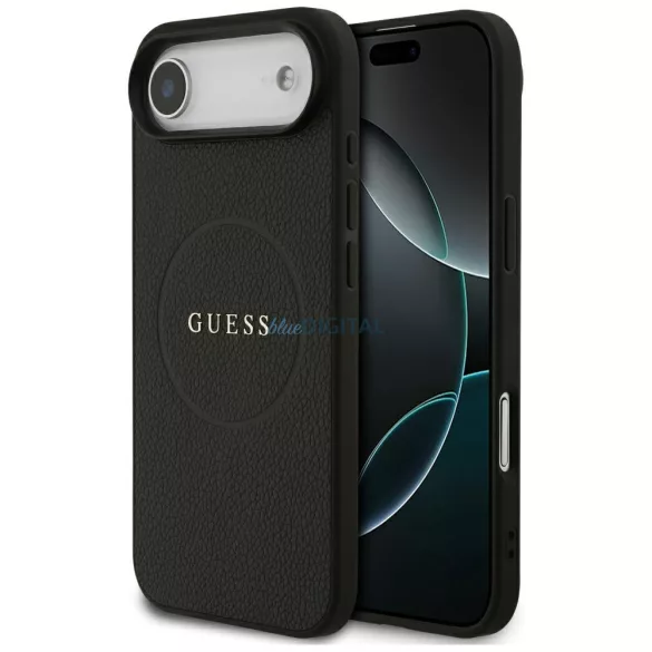 Guess szemcsés gyűrűs MagSafe tok iPhone Air készülékhez fekete