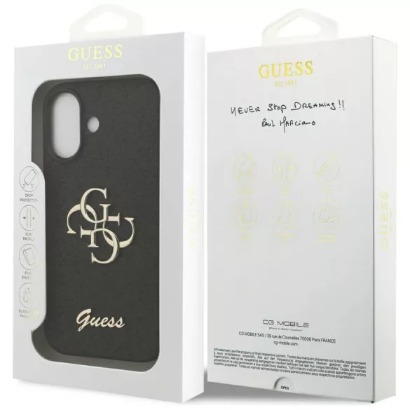 Guess Fixed Glitter Big 4G tok iPhone 17 készülékhez fekete