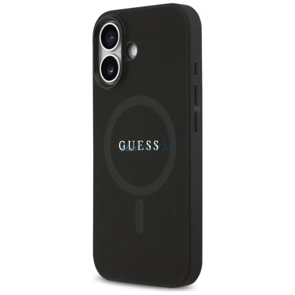 Guess Saffiano klasszikus logós MagSafe tok iPhone 17 Fekete