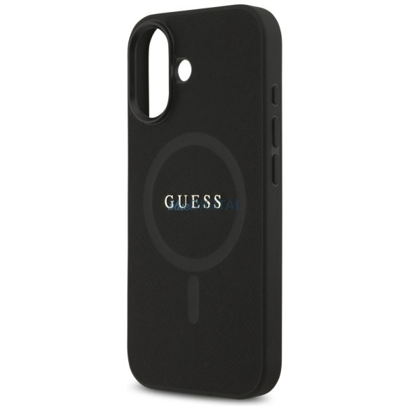 Guess Saffiano klasszikus logós MagSafe tok iPhone 17 Fekete