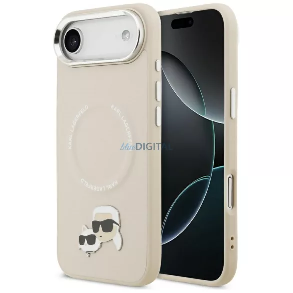 Karl Lagerfeld Karl & Choupette Pins MagSafe tok iPhone Air bézs színűre