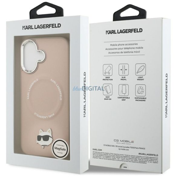 Karl Lagerfeld Choupette Pin MagSafe tok iPhone 17 rózsaszínhez