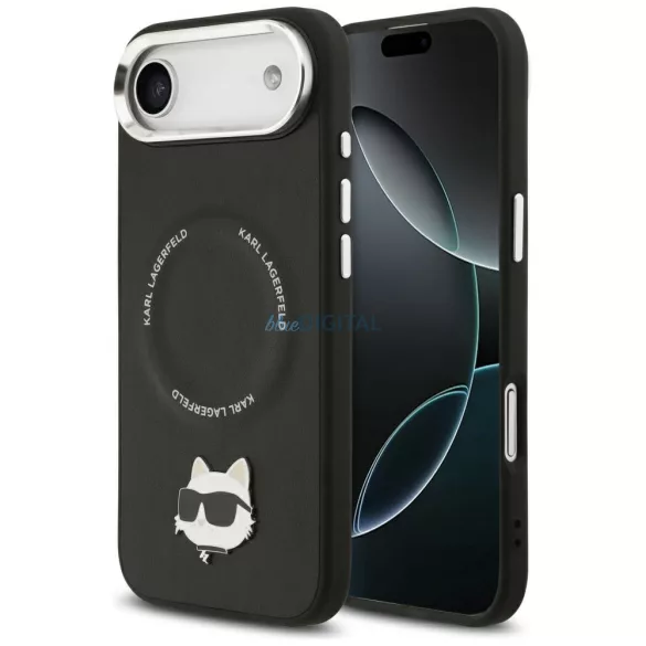Karl Lagerfeld Choupette-motívumú MagSafe tok iPhone Air, fekete