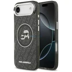   Karl Lagerfeld IML Glitter Karl & Choupette Heads Logo MagSafe tok iPhone Air – fekete