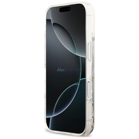 Karl Lagerfeld folyékony csillogó Choupette Logo MagSafe tok iPhone 17 átlátszó