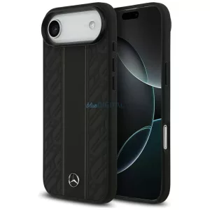tok Mercedes Bőr Laurel Leaves csíkos csíkok MagSafe az iPhone Air készülékhez fekete