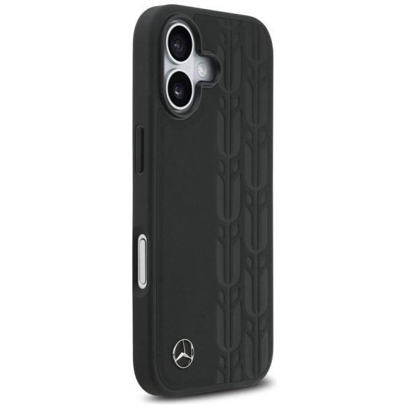 Mercedes Leather Laurel Leaves MagSafe tok iPhone 17 Fekete