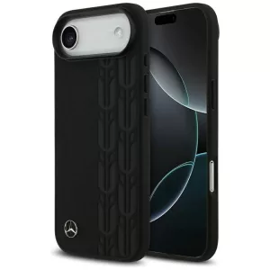 Mercedes Leather Laurel Leaves MagSafe tok iPhone Airhez Fekete