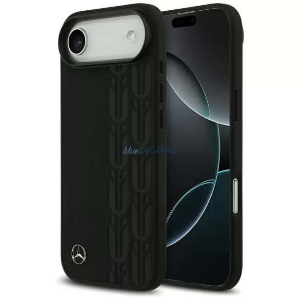 Mercedes Leather Laurel Leaves MagSafe tok iPhone Airhez Fekete