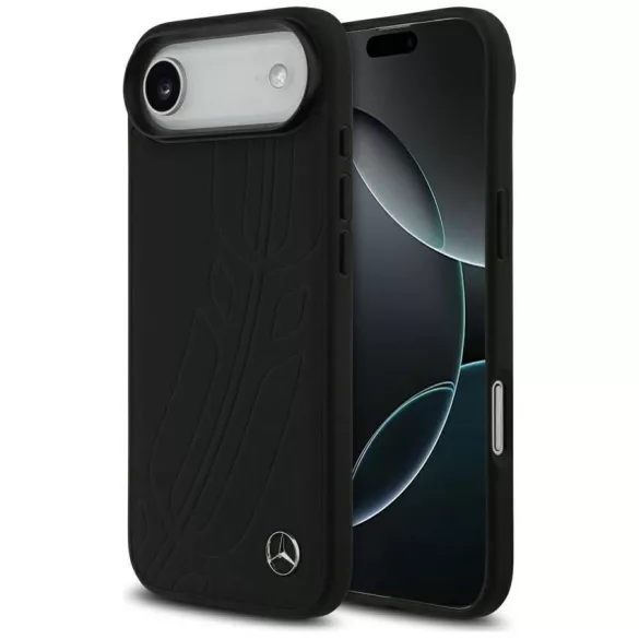 Mercedes bőr nagy Laurel Leave MagSafe tok iPhone Air fekete