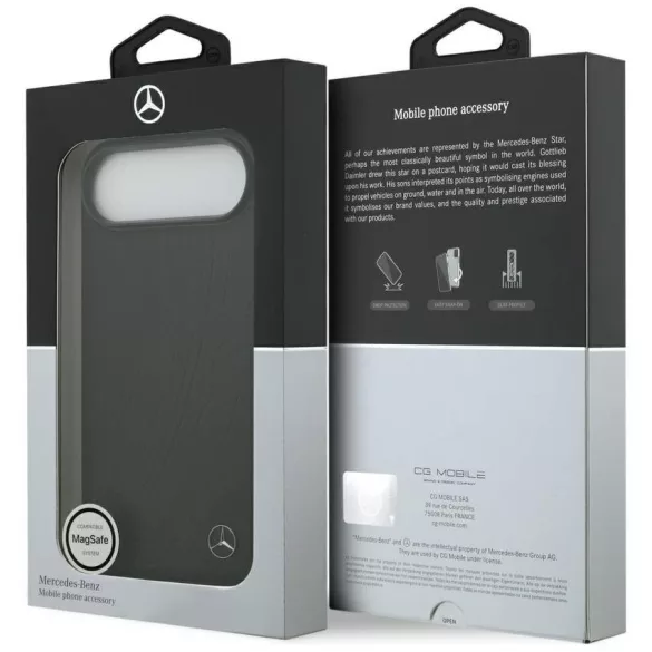 Mercedes bőr nagy Laurel Leave MagSafe tok iPhone Air fekete