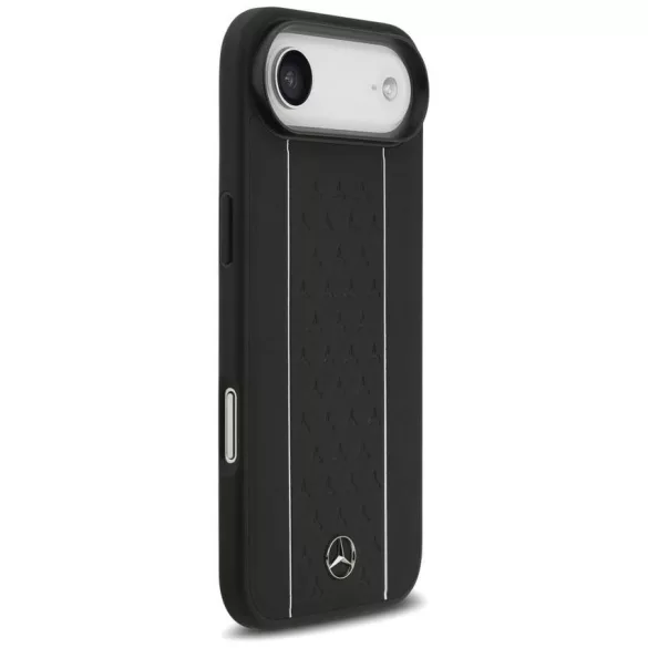 Mercedes bőr csillagmintás csíkos MagSafe tok iPhone Airhez Fekete